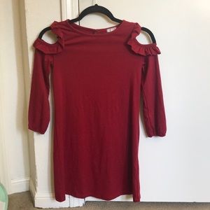 Red Dress with Shoulders Cut